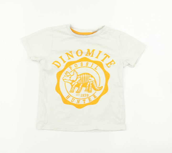 F&F Boys White   Basic T-Shirt Size 4-5 Years