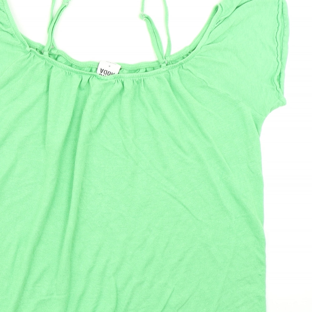 VERO MODA Womens Green   Basic Blouse Size M  - Cold Shoulder