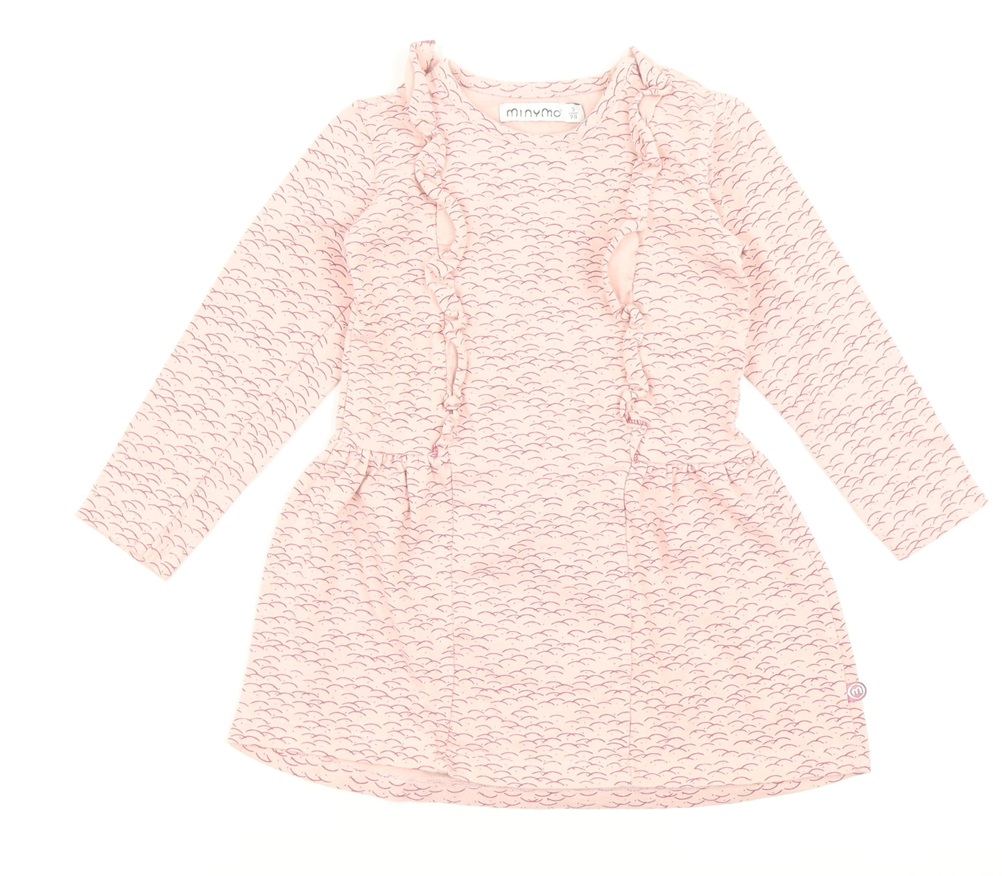 Minymo Girls Pink   Skater Dress  Size 3 Years