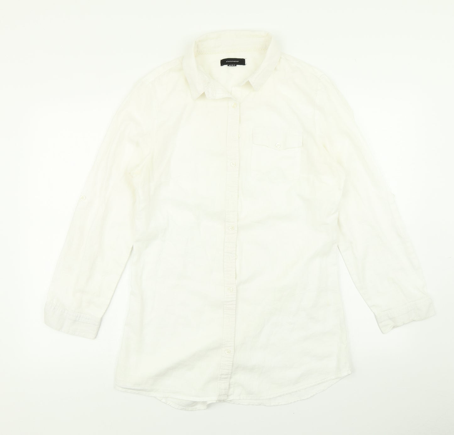 Atmosphere Womens White   Basic Button-Up Size 12