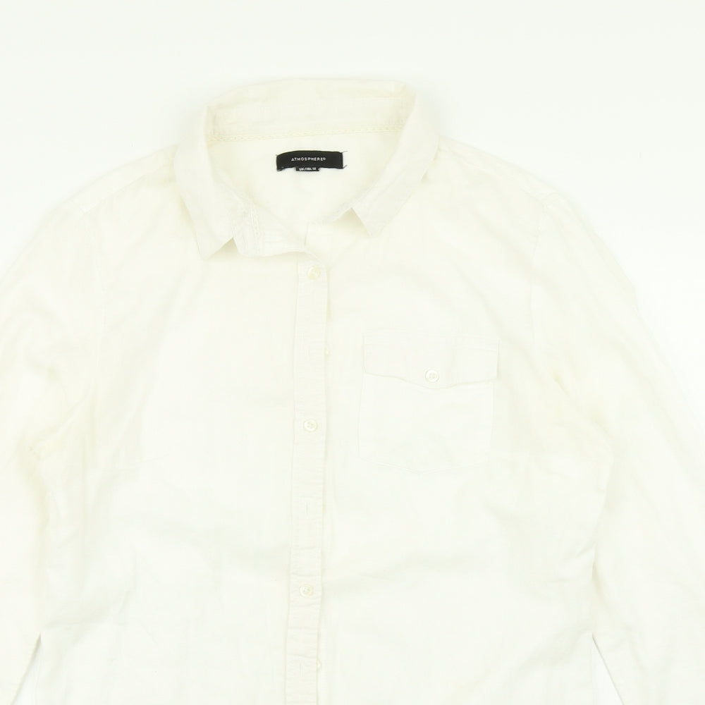 Atmosphere Womens White   Basic Button-Up Size 12