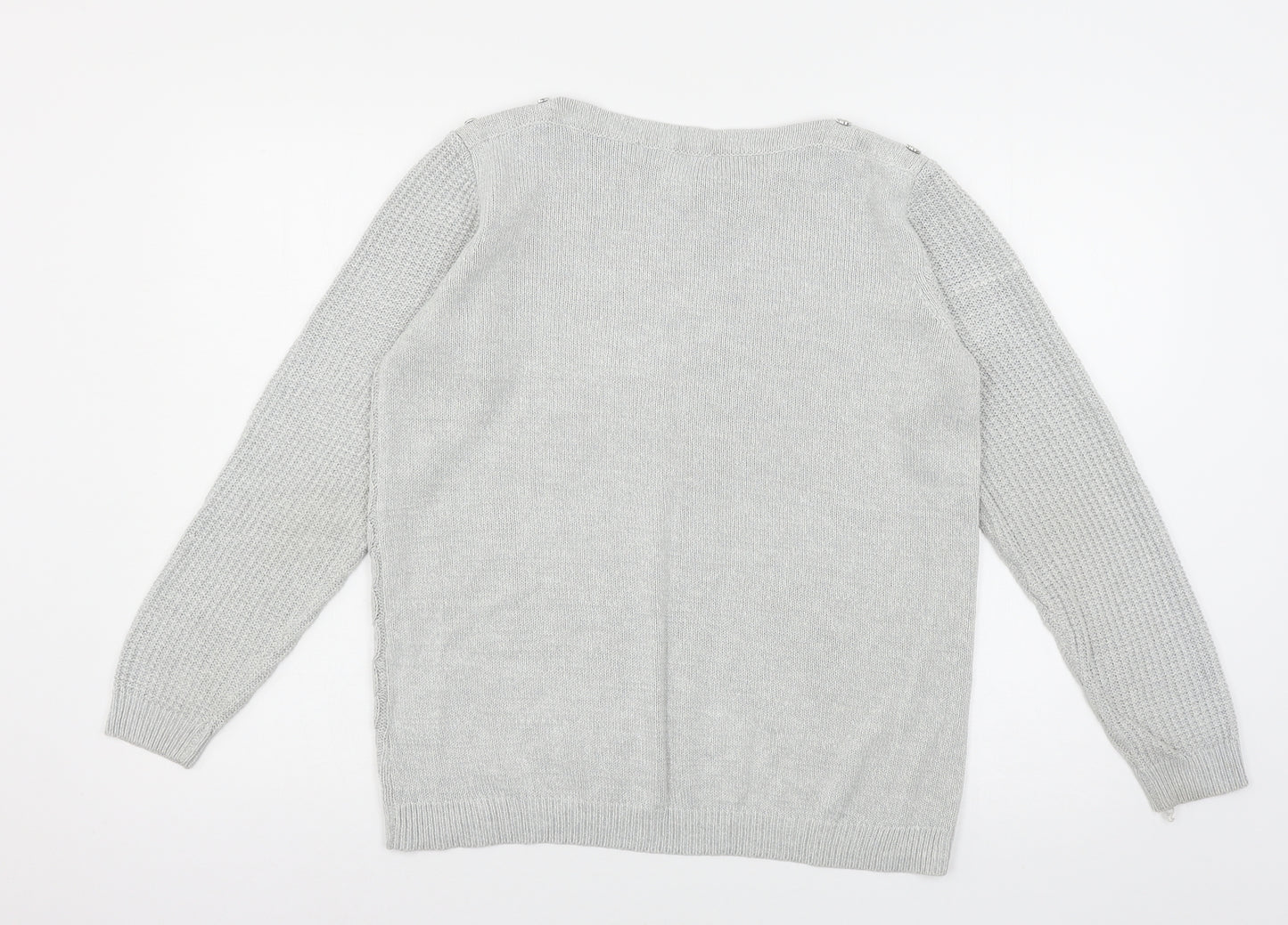 Isle Womens Grey  Knit Pullover Jumper Size 14