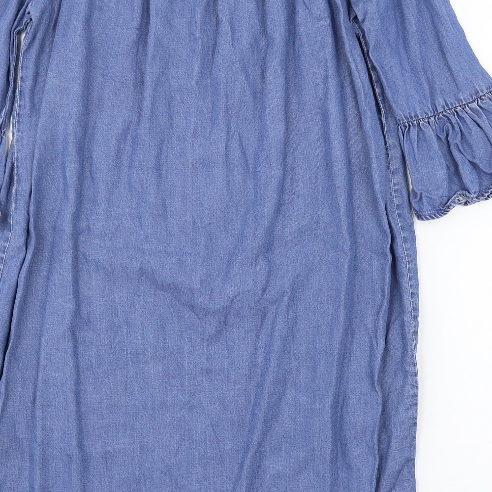New Look Womens Blue  Denim A-Line  Size 8