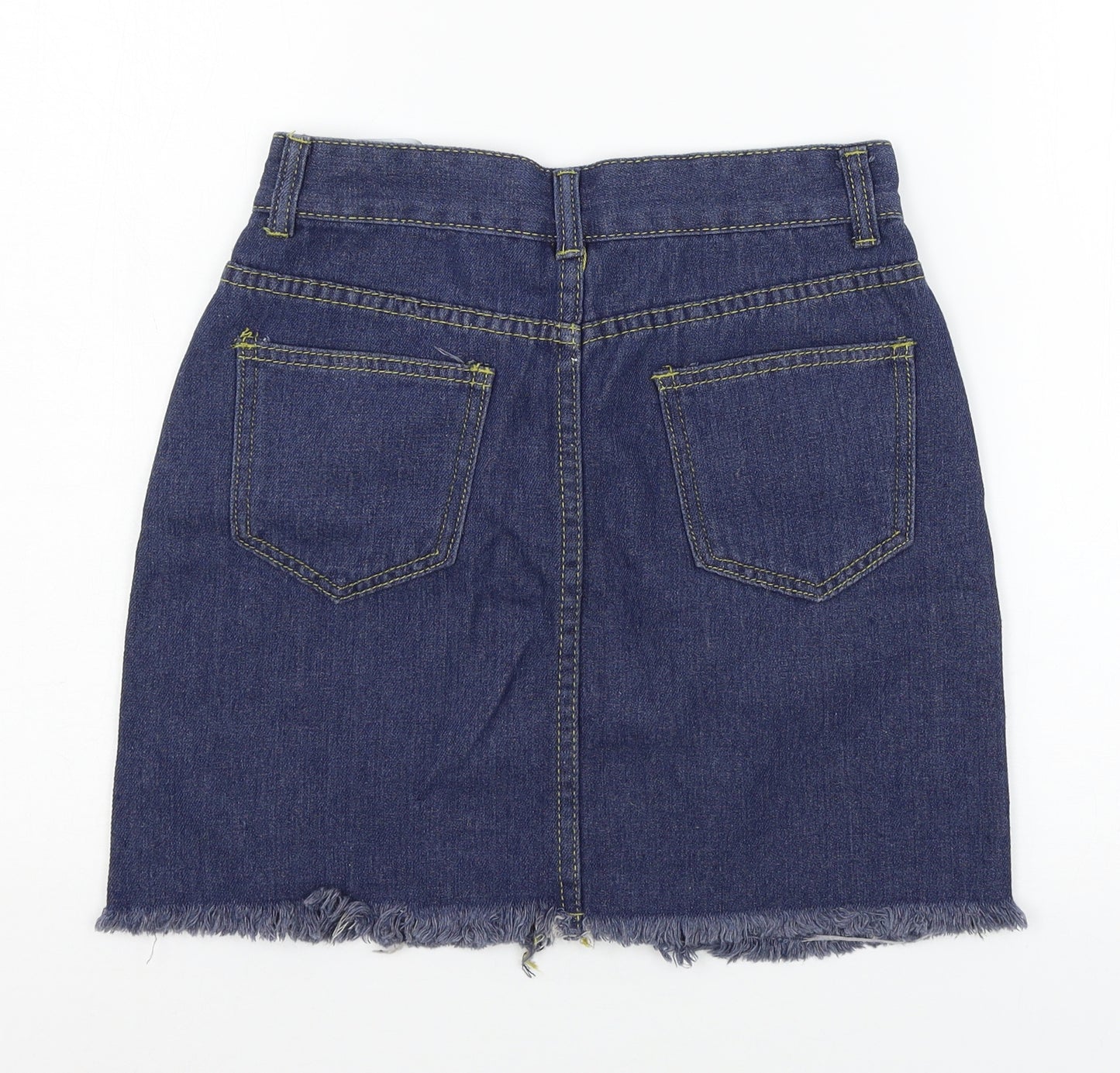 Preworn Womens Blue  Denim Mini Skirt Size S