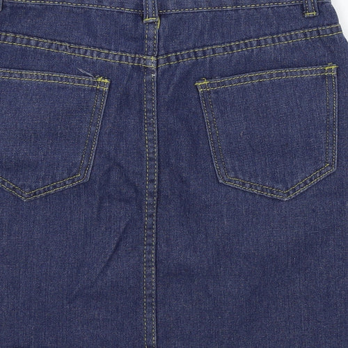 Preworn Womens Blue  Denim Mini Skirt Size S
