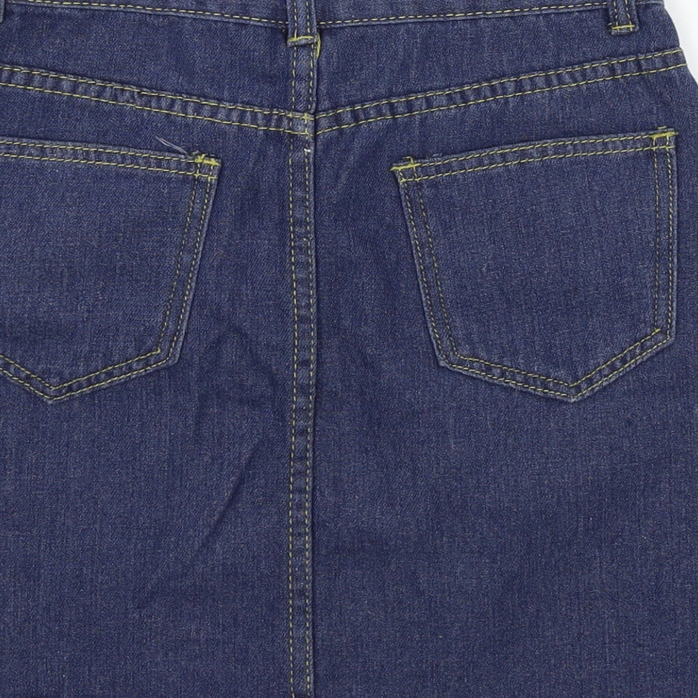 Preworn Womens Blue  Denim Mini Skirt Size S
