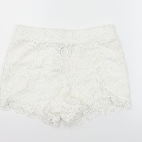 Atmosphere Womens White  Lace Hot Pants Shorts Size 10