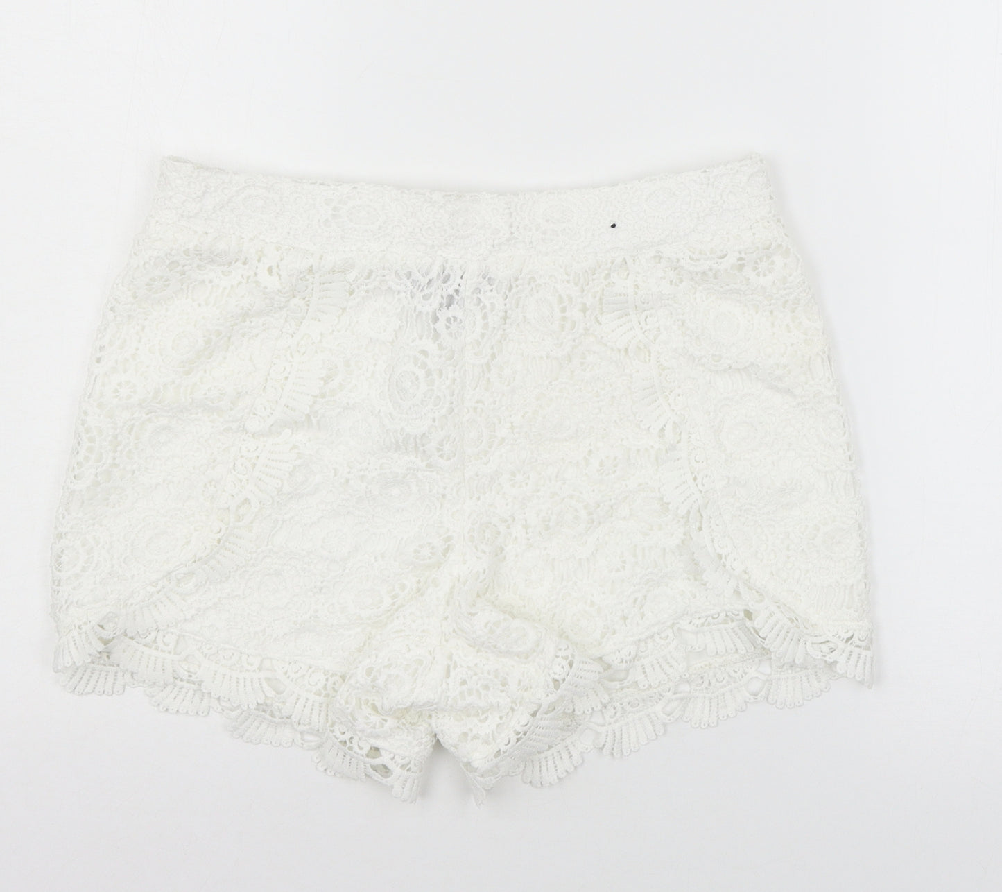 Atmosphere Womens White  Lace Hot Pants Shorts Size 10
