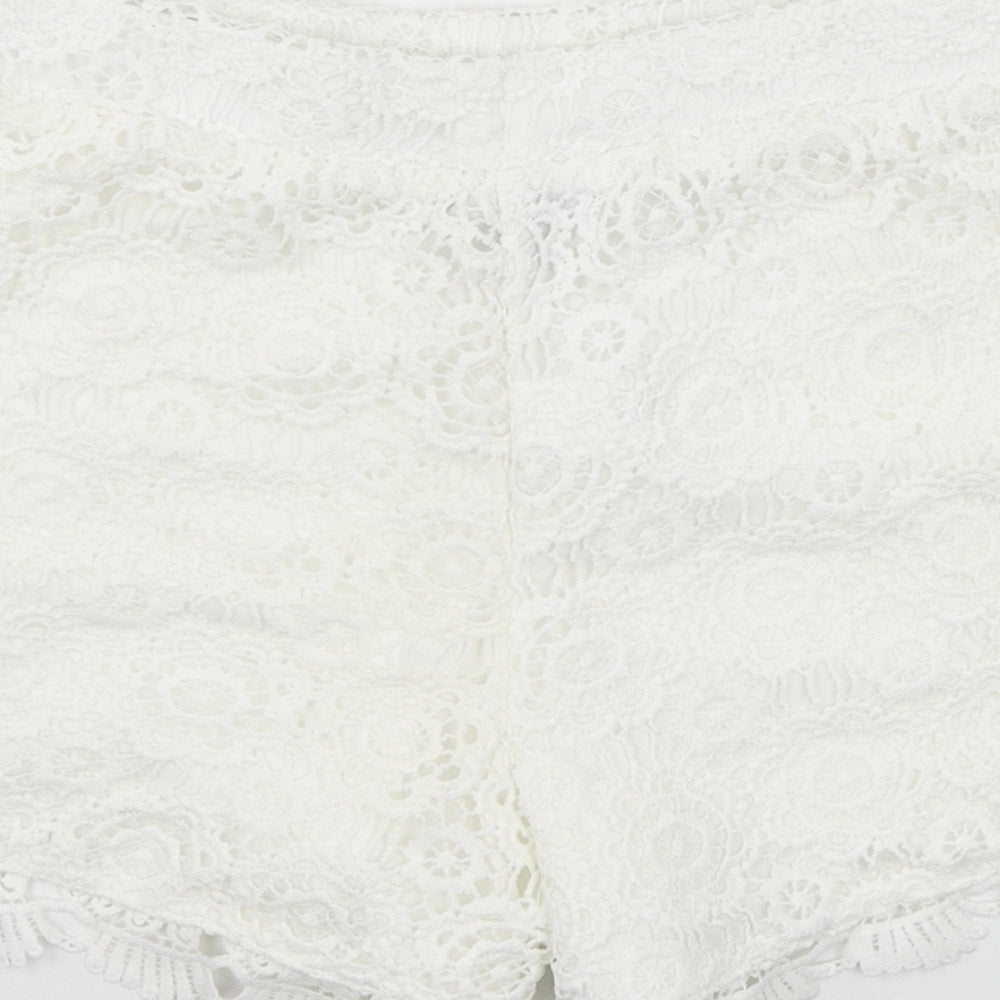 Atmosphere Womens White  Lace Hot Pants Shorts Size 10