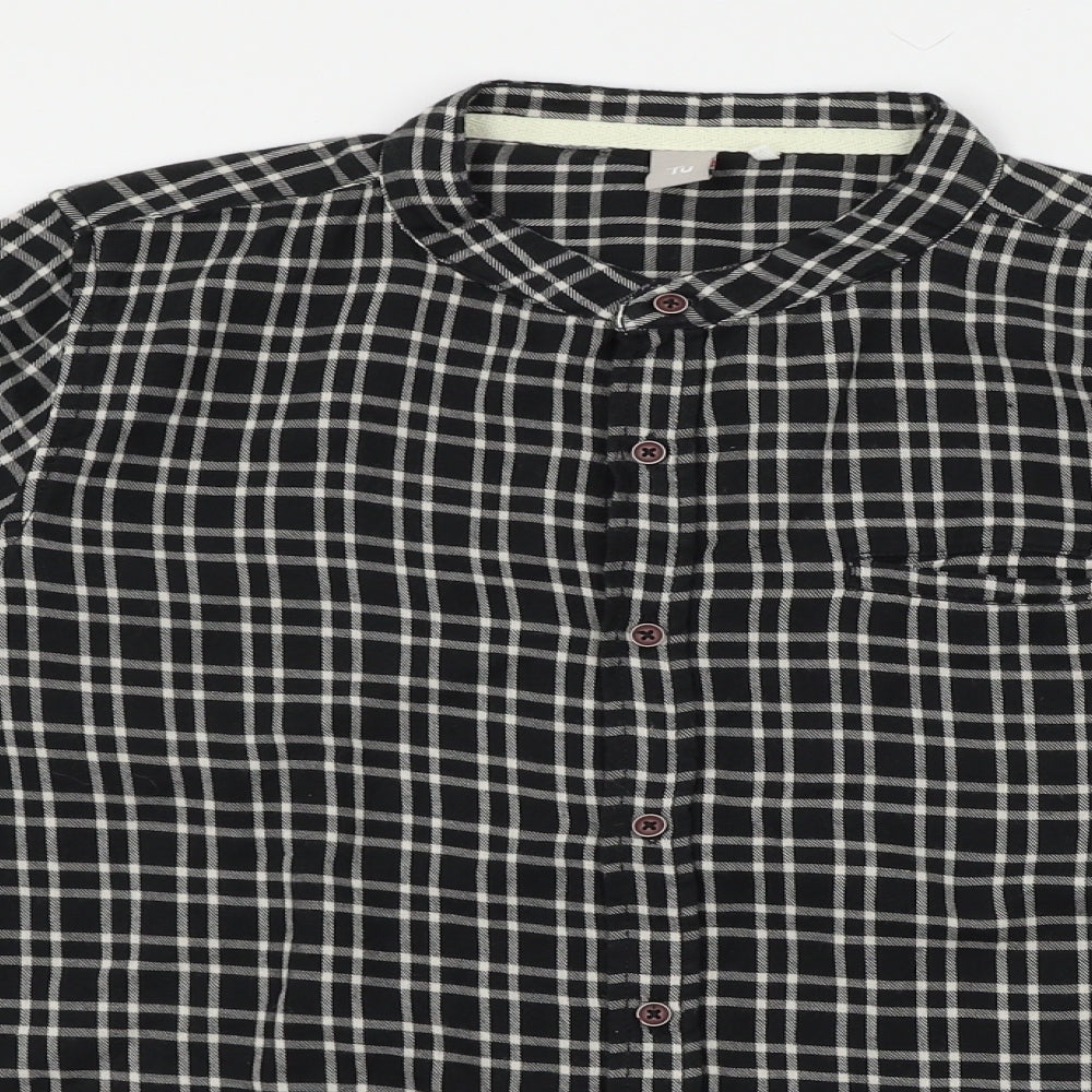 TU Boys Green Check  Basic Button-Up Size 14 Years