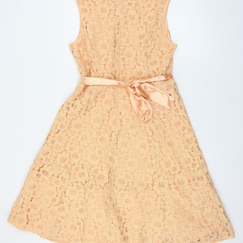 Solo Womens Orange  Lace Fit & Flare  Size 16