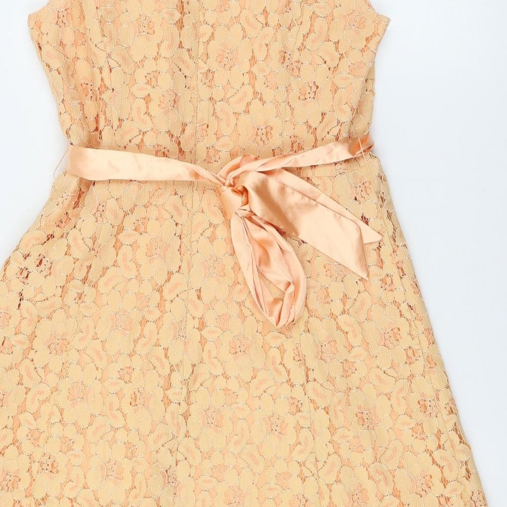 Solo Womens Orange  Lace Fit & Flare  Size 16