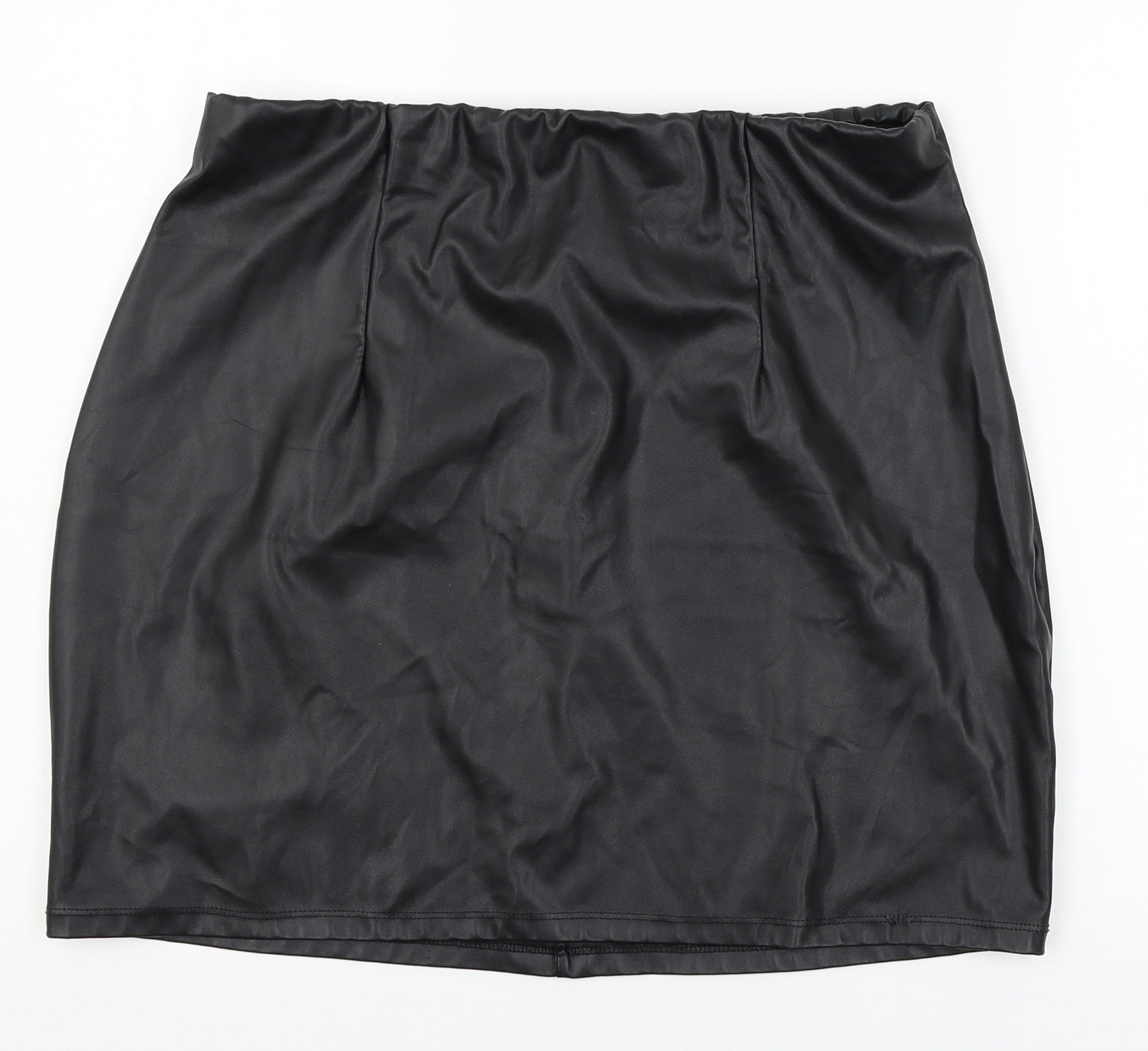 ASOS Womens Black   Mini Skirt Size 18  - Faux leather