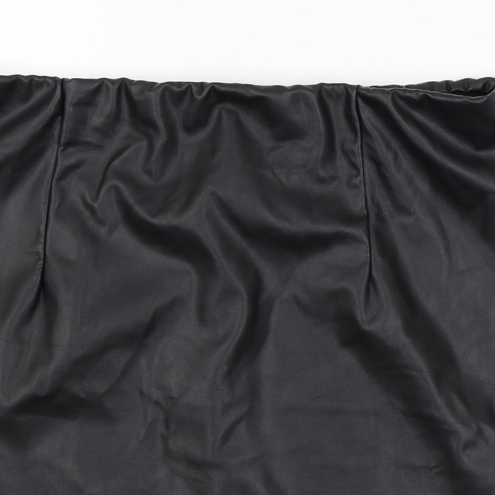 ASOS Womens Black   Mini Skirt Size 18  - Faux leather