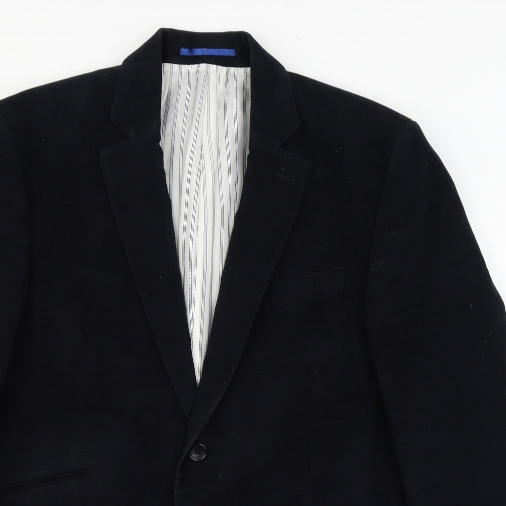 Crew Clothing Mens Blue  Velvet Jacket Blazer Size L