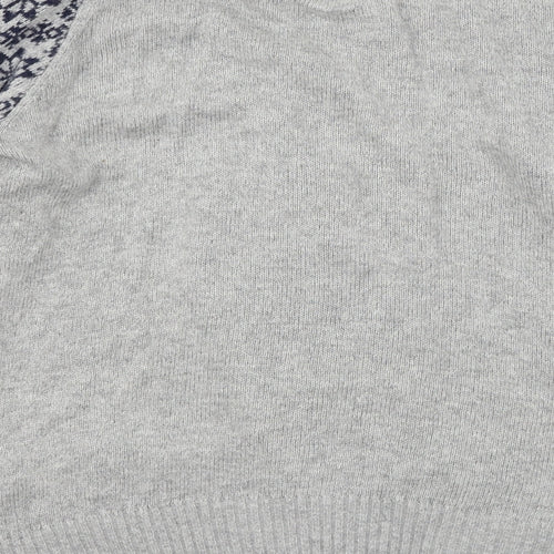 MANTARAY PRODUCTS Womens Grey Geometric Knit Cardigan Jumper Size 16
