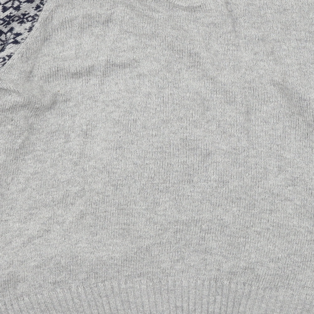 MANTARAY PRODUCTS Womens Grey Geometric Knit Cardigan Jumper Size 16