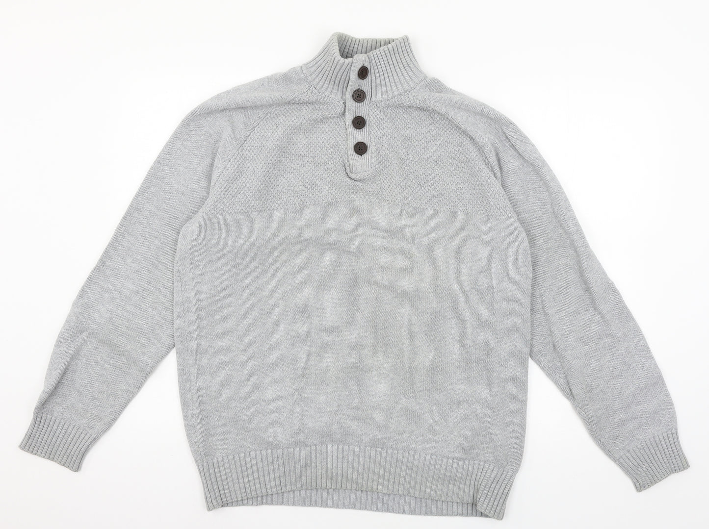 Crew Clothing Mens Grey  Knit Pullover Jumper Size M