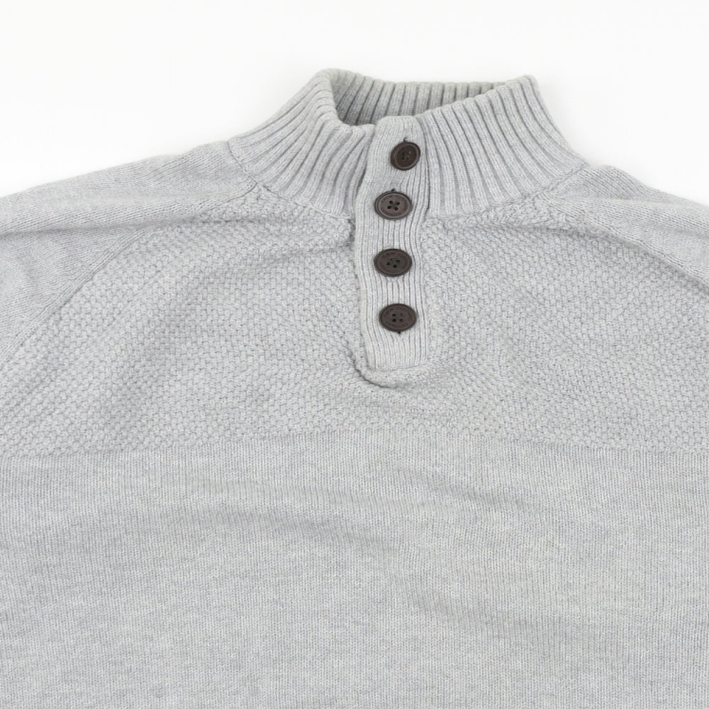 Crew Clothing Mens Grey  Knit Pullover Jumper Size M