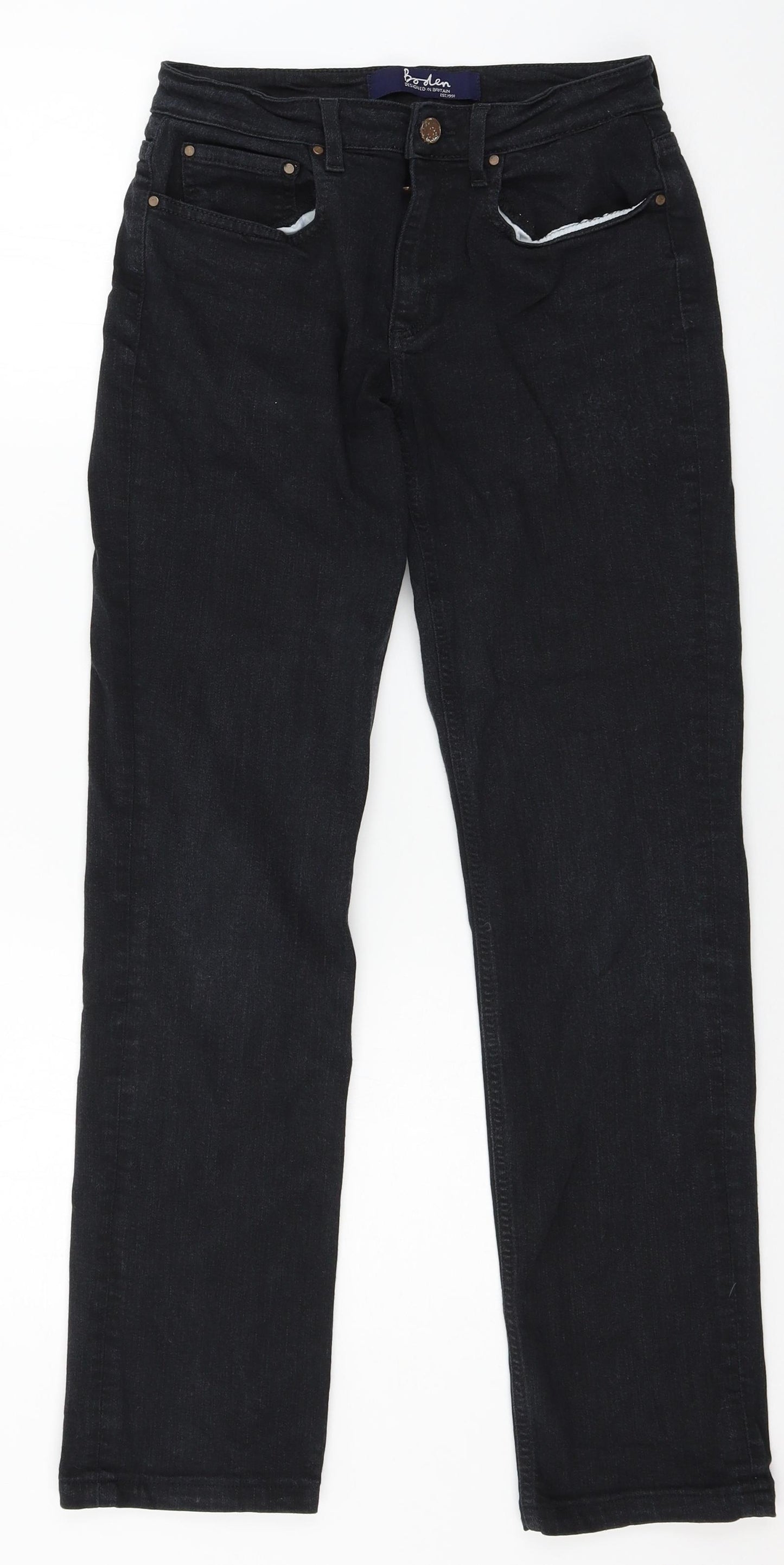 Boden Womens Grey  Denim Straight Jeans Size 8 L28 in