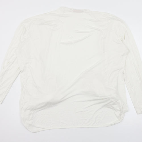 Style Plus Womens White  Jersey Cardigan Jumper Size 24