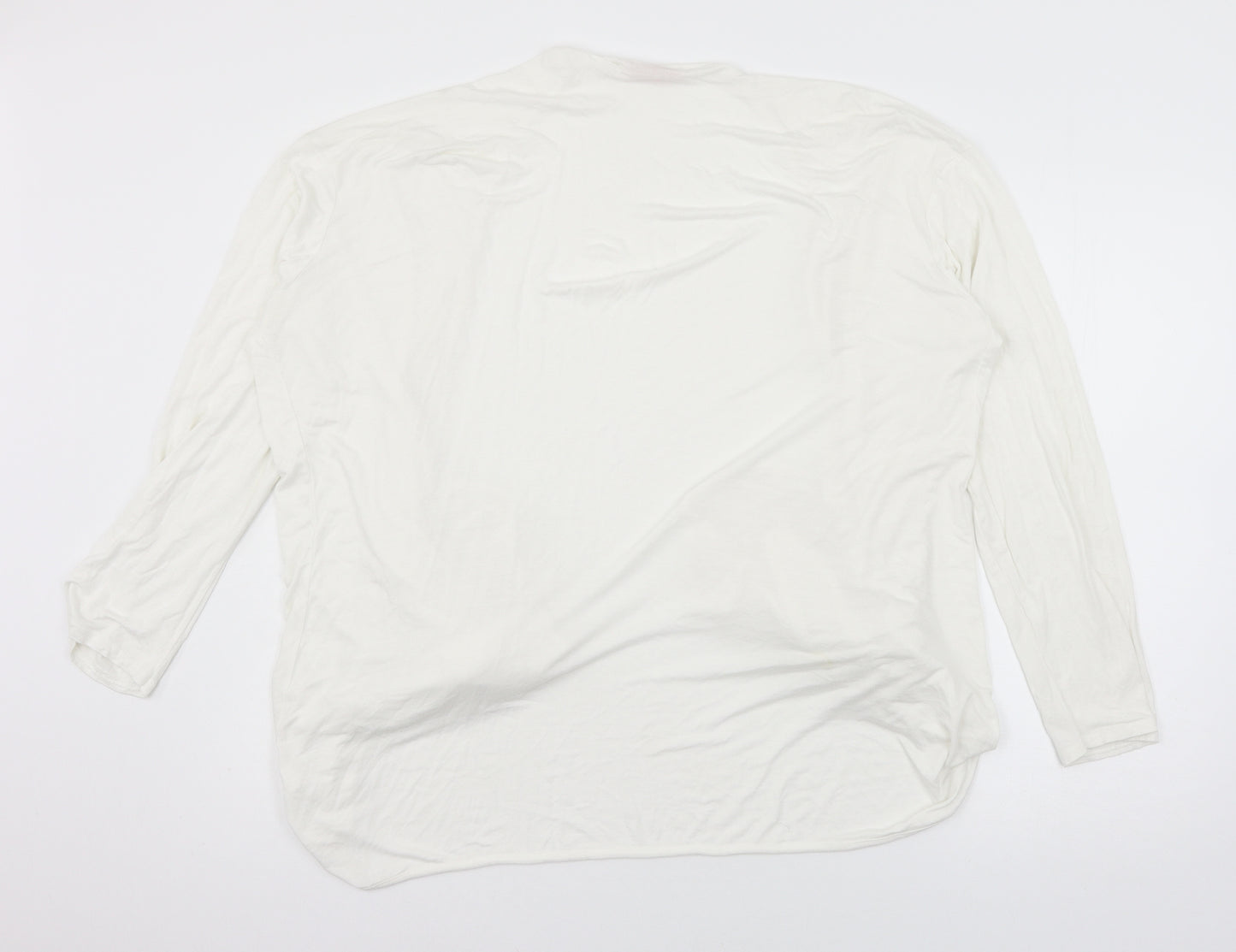 Style Plus Womens White  Jersey Cardigan Jumper Size 24