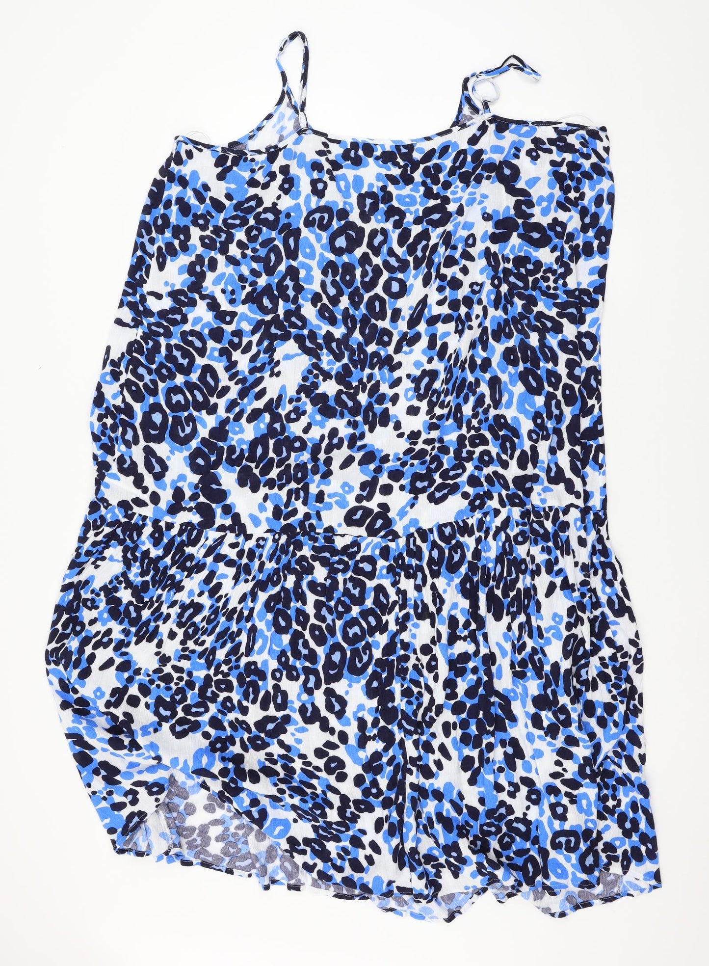 Marks and Spencer Womens Blue Animal Print  Slip Dress  Size 22
