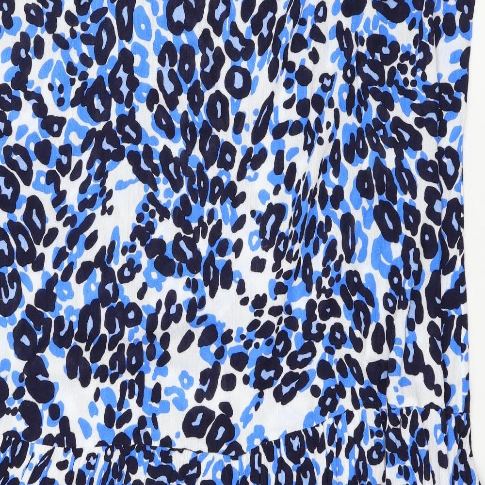 Marks and Spencer Womens Blue Animal Print  Slip Dress  Size 22