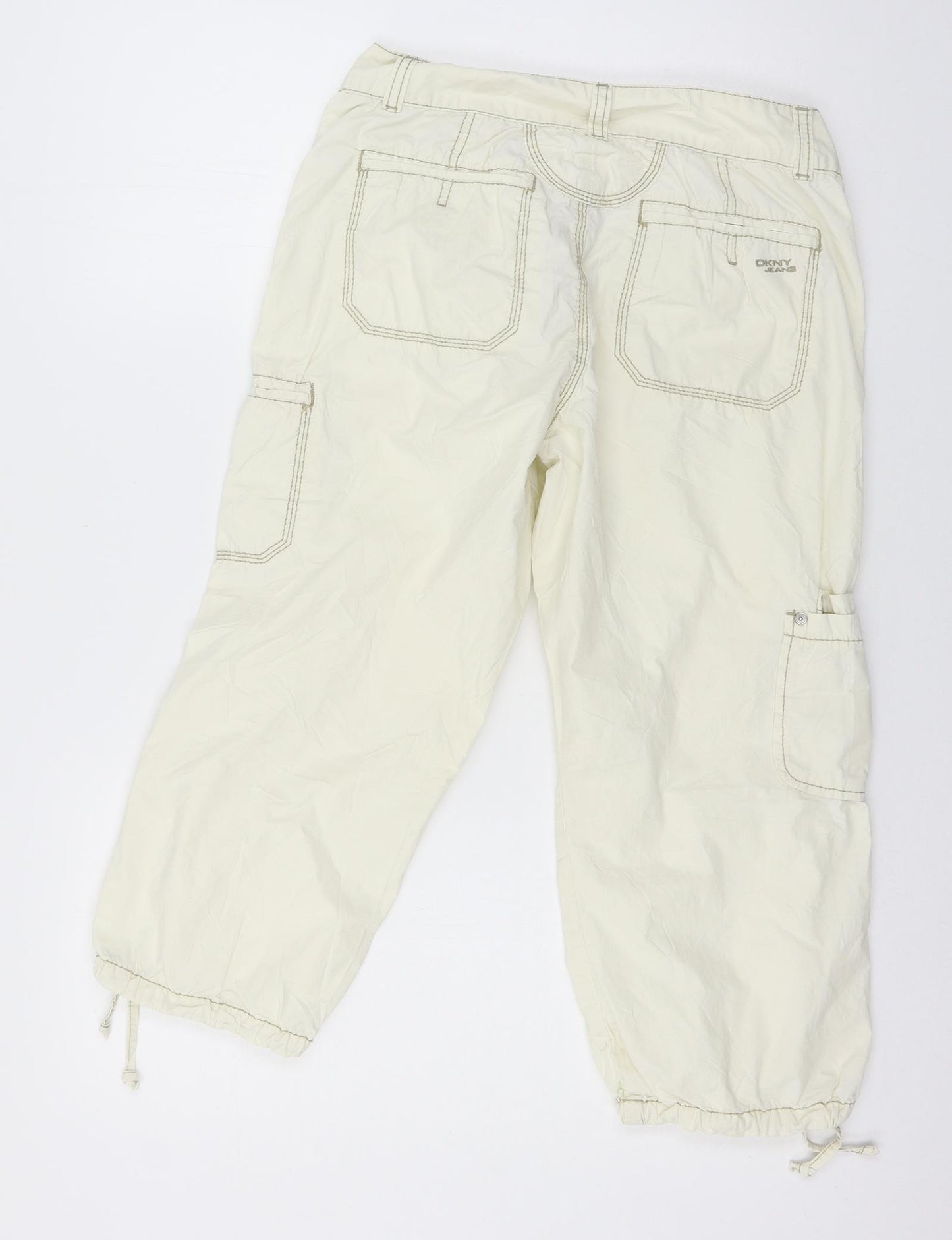 DKNY Womens Ivory   Cropped Trousers Size 28 in L21 in