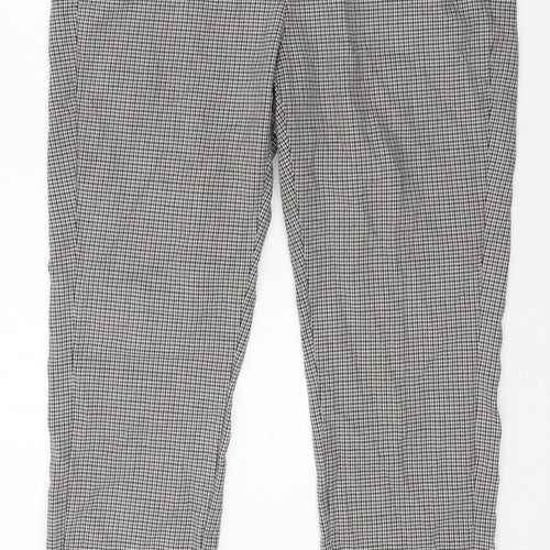 Marks and Spencer Womens Green Houndstooth  Trousers  Size 12 L25 in