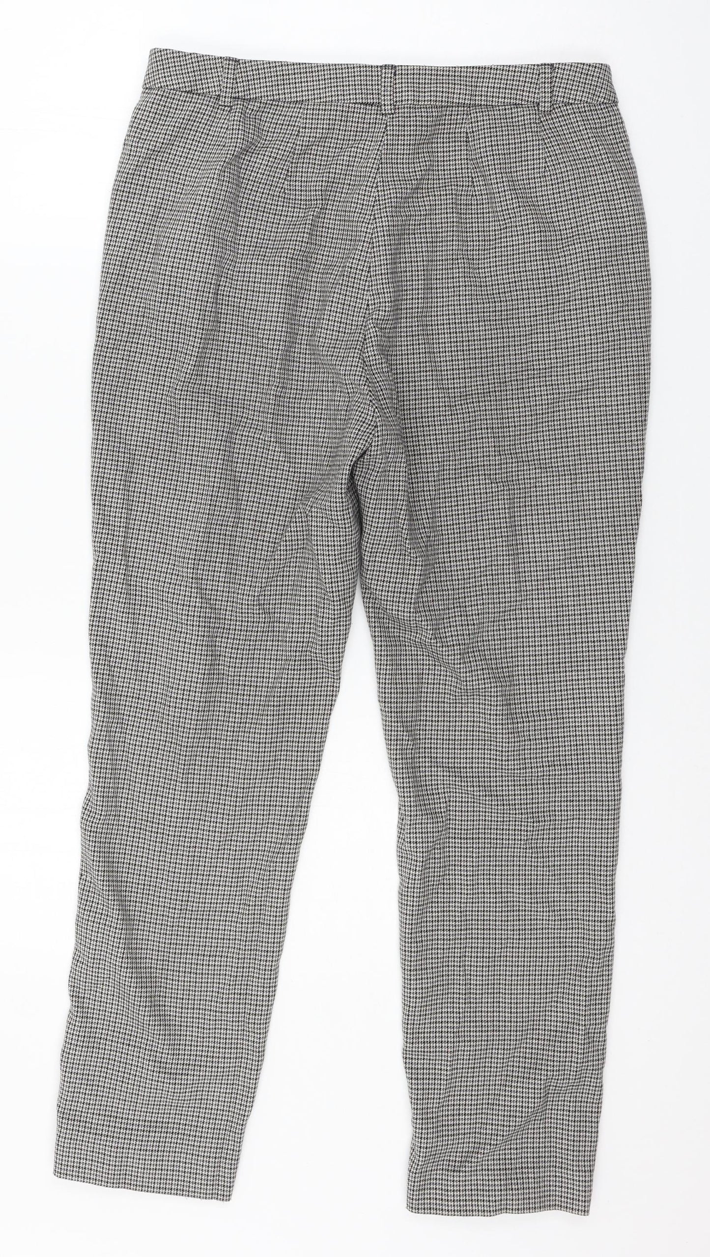 Marks and Spencer Womens Green Houndstooth  Trousers  Size 12 L25 in