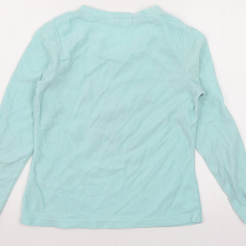F&F Womens Blue Solid Fleece Top Pyjama Top Size 8  - Polar Bear