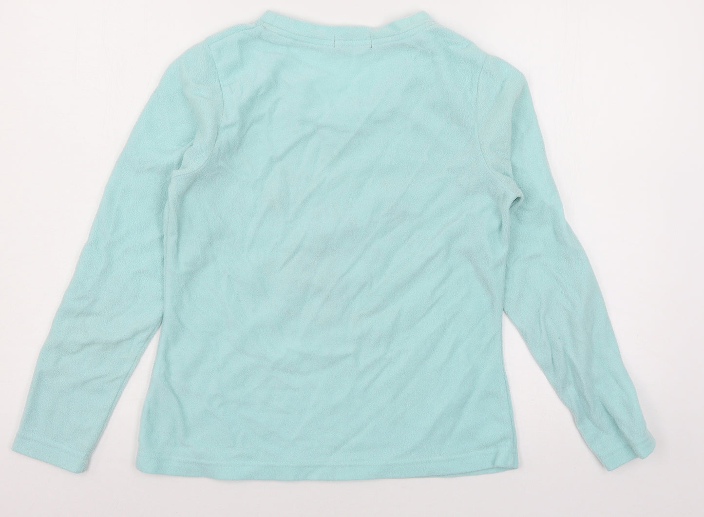 F&F Womens Blue Solid Fleece Top Pyjama Top Size 8  - Polar Bear