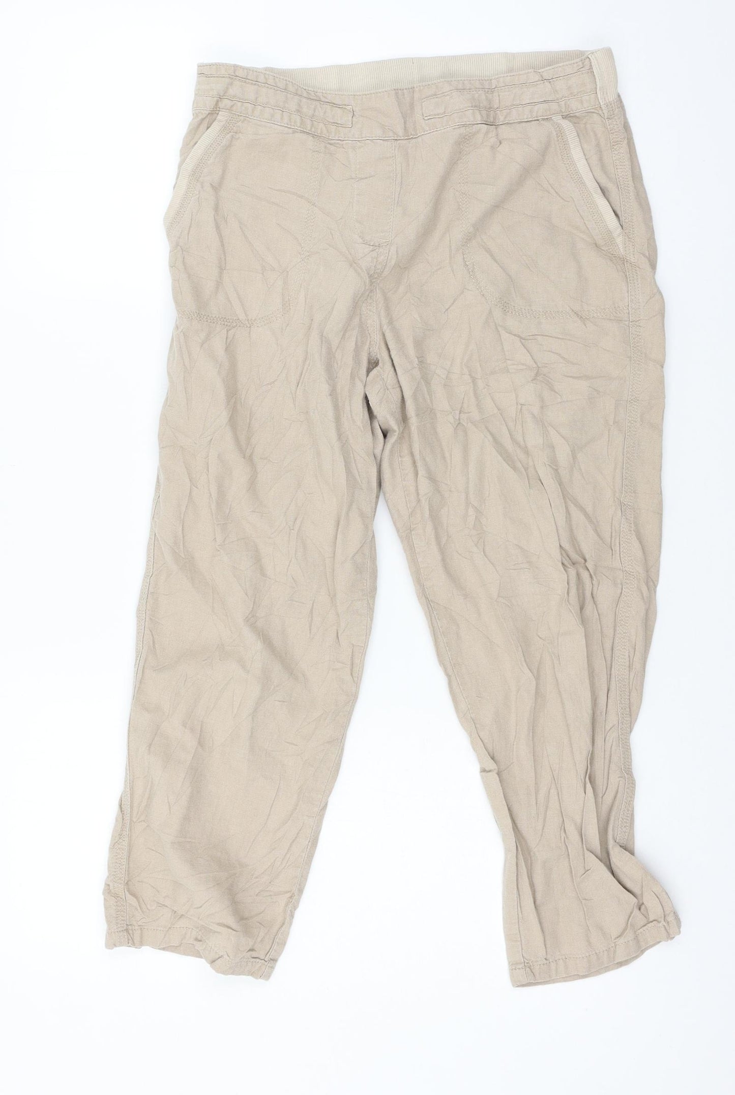 Marks and Spencer Womens Brown   Cropped Trousers Size 12 L21 in