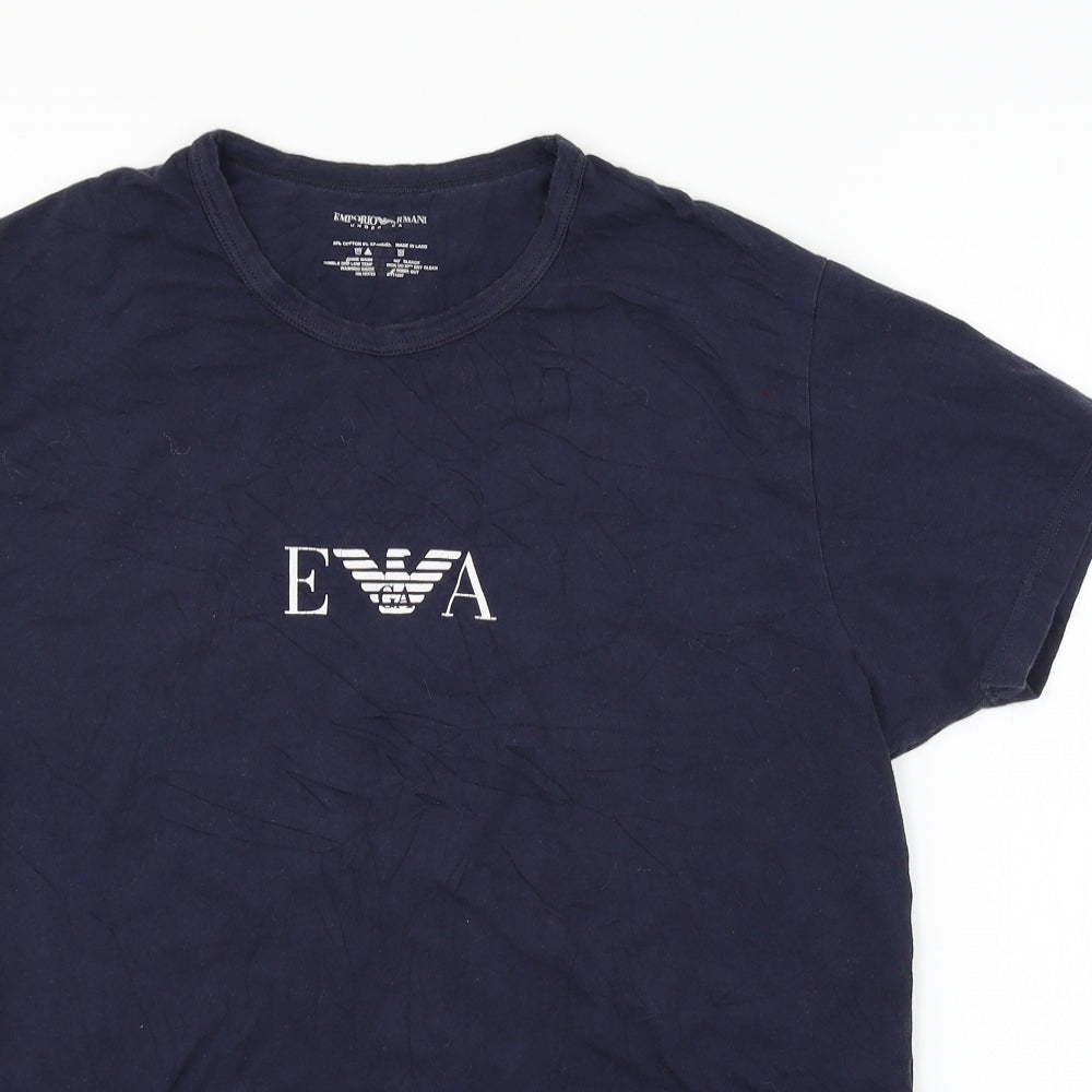 Emporio Armani Mens Blue  Jersey  T-Shirt Size M