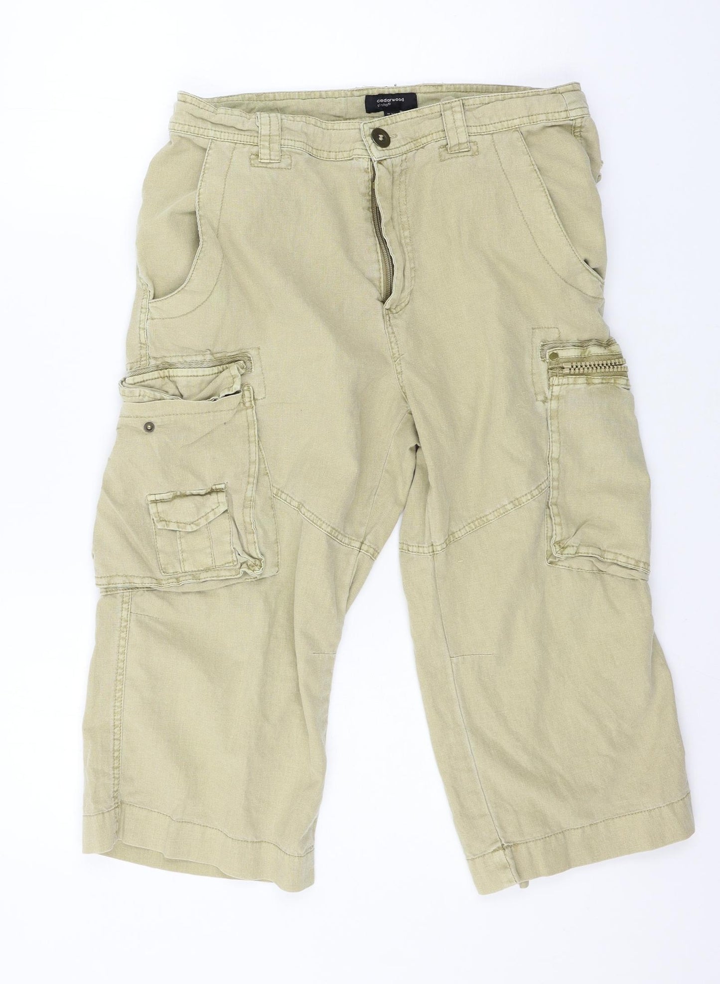 Cedar Wood State Mens Beige   Bermuda Shorts Size 32 in