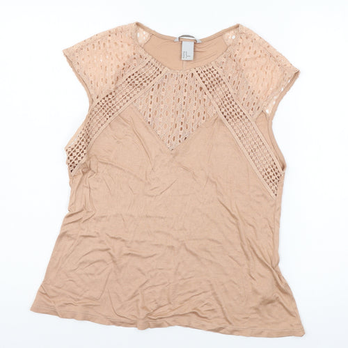 H&M Womens Pink  Jersey Basic T-Shirt Size M