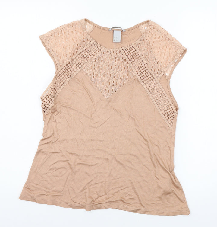 H&M Womens Pink  Jersey Basic T-Shirt Size M