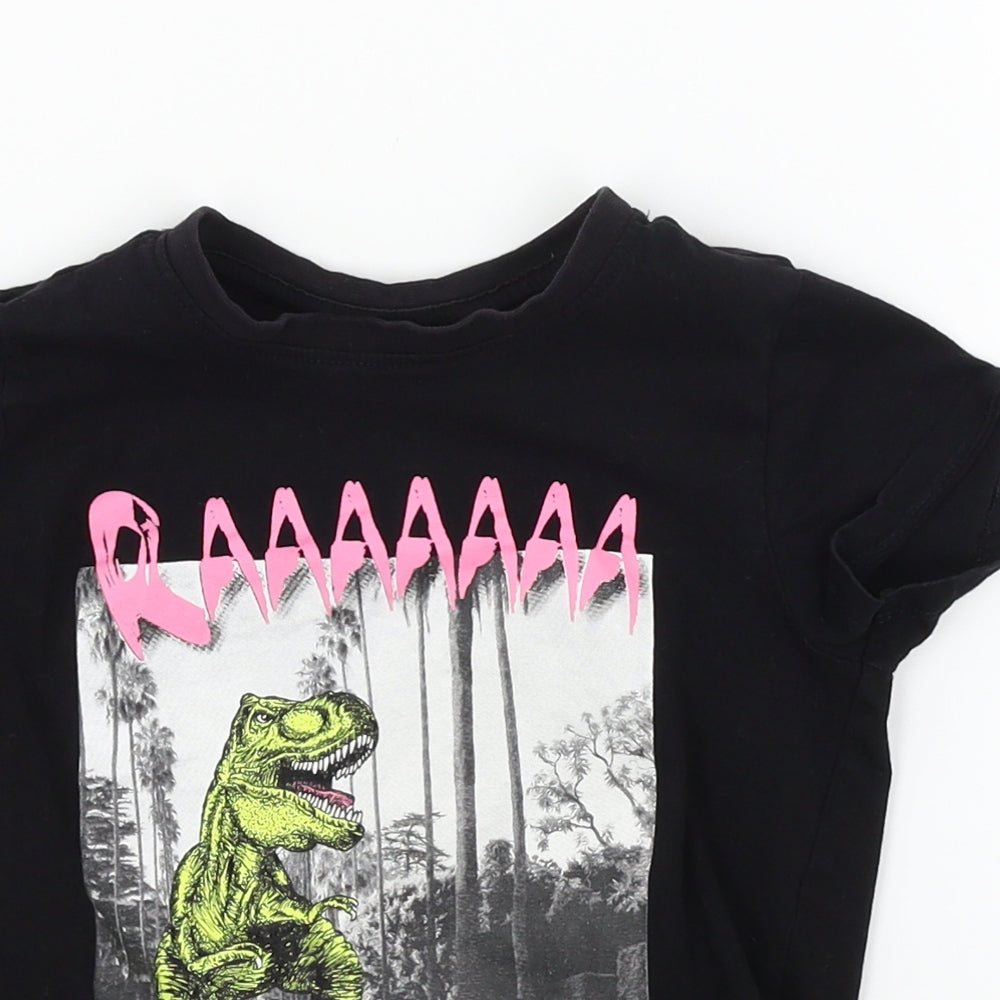 Primark Boys Black  Jersey Basic T-Shirt Size 3-4 Years  - Raaa
