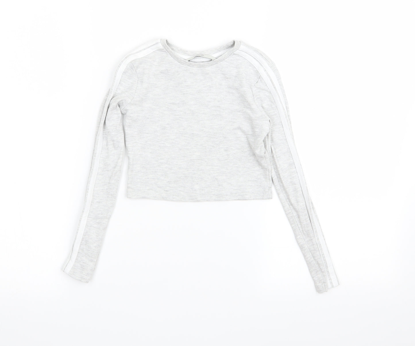 Asda George Girls Grey   Basic T-Shirt Size 5-6 Years  - crop top