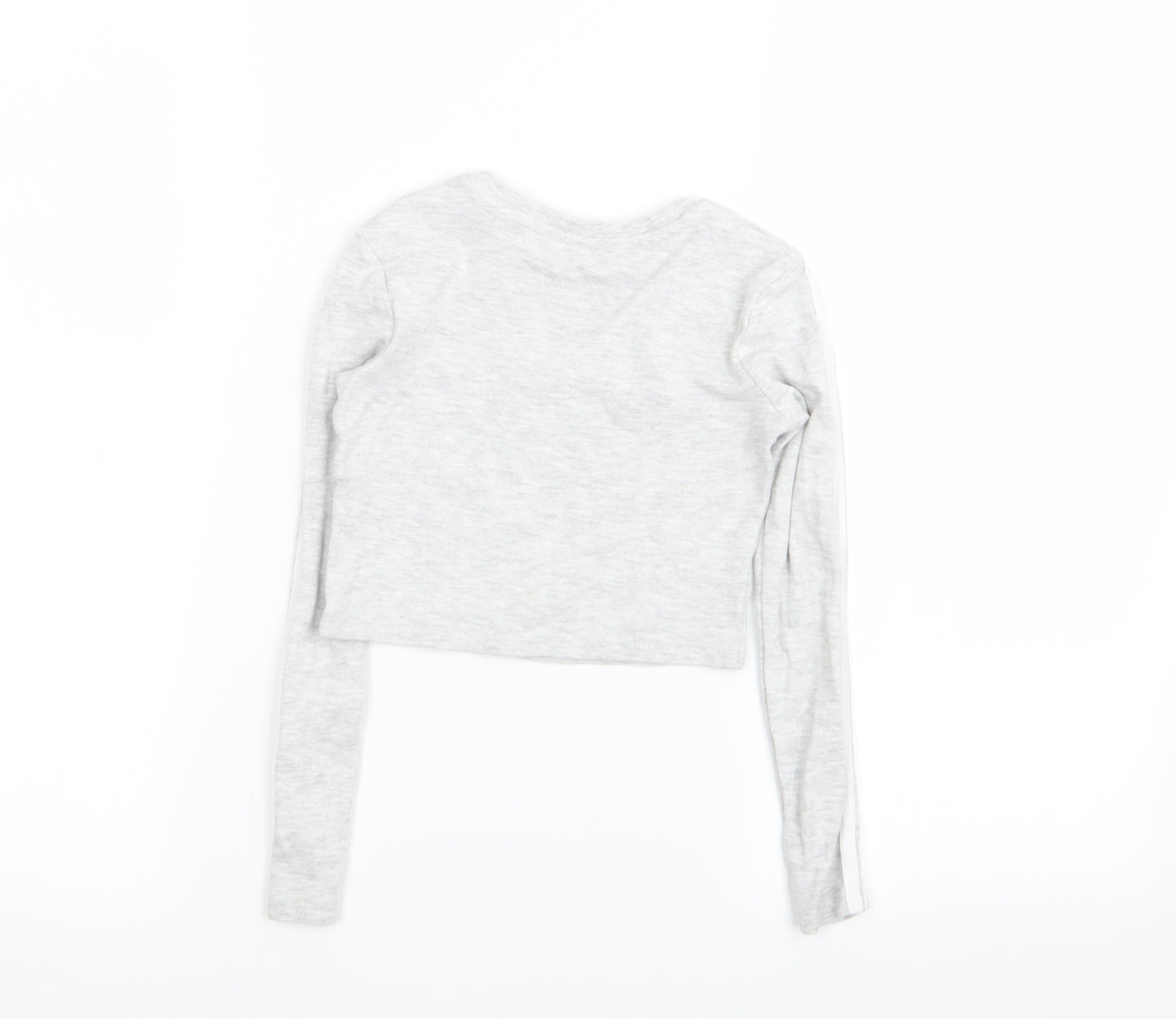 Asda George Girls Grey   Basic T-Shirt Size 5-6 Years  - crop top