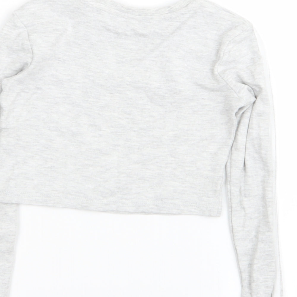 Asda George Girls Grey   Basic T-Shirt Size 5-6 Years  - crop top