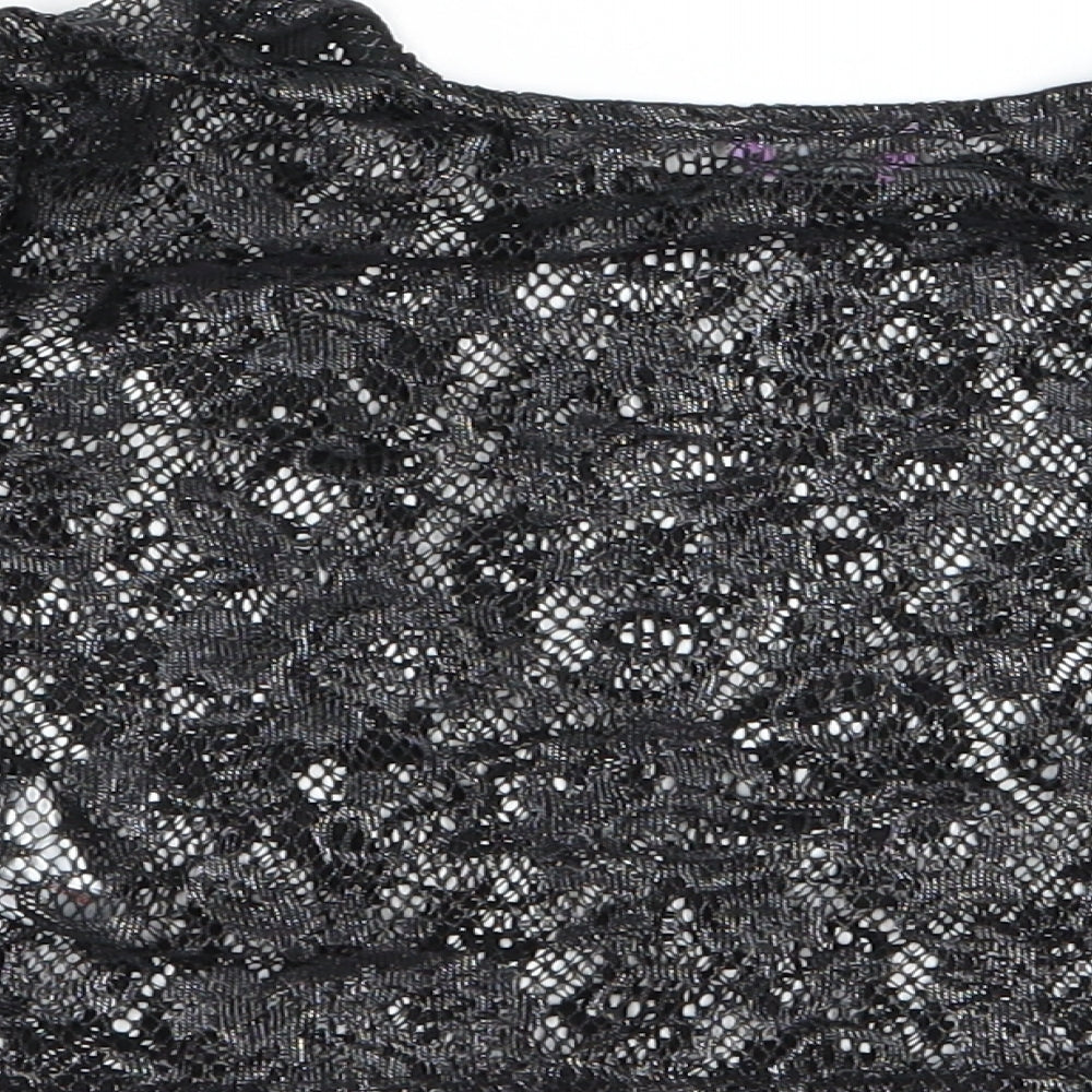 F&F Girls Black Floral  Basic T-Shirt Size 8-9 Years