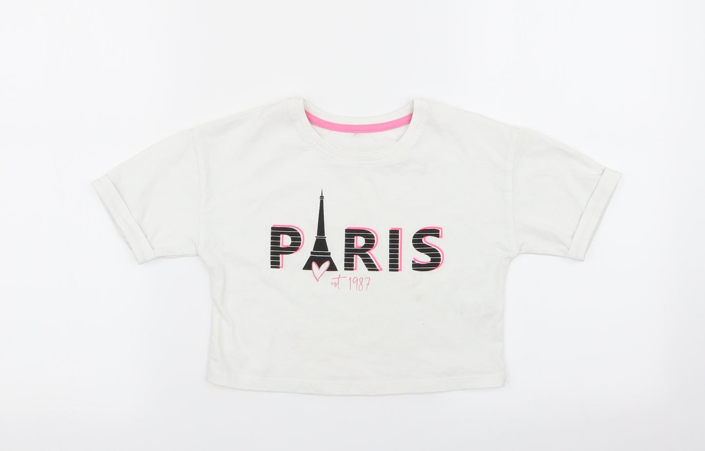 Asda George Girls White   Basic T-Shirt Size 5-6 Years