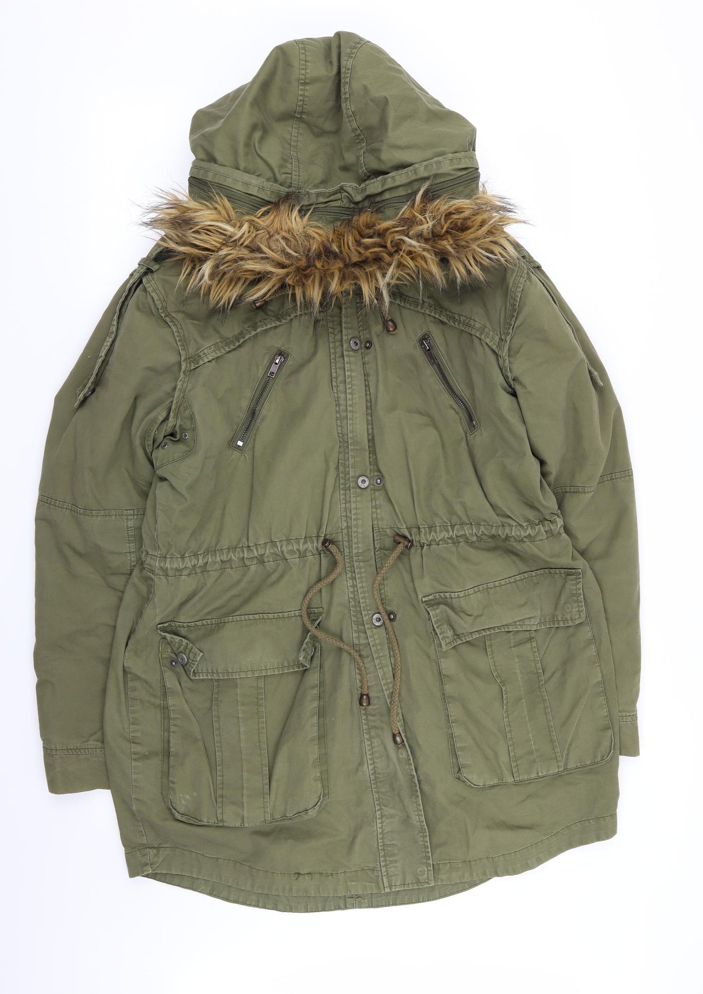 ASOS Womens Green   Parka Coat Size 10