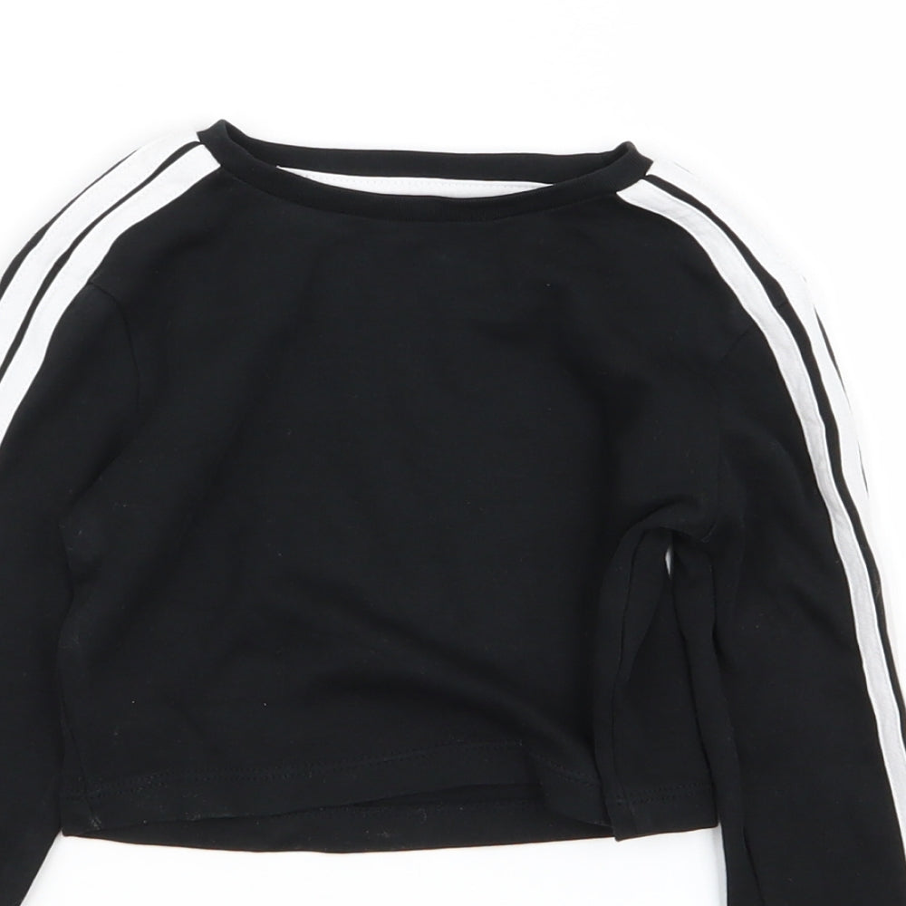 Asda George Girls Black   Basic T-Shirt Size 5-6 Years