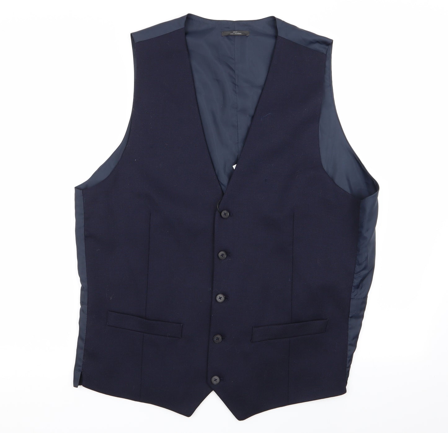 M&S Mens Blue   Jacket Suit Waistcoat Size L