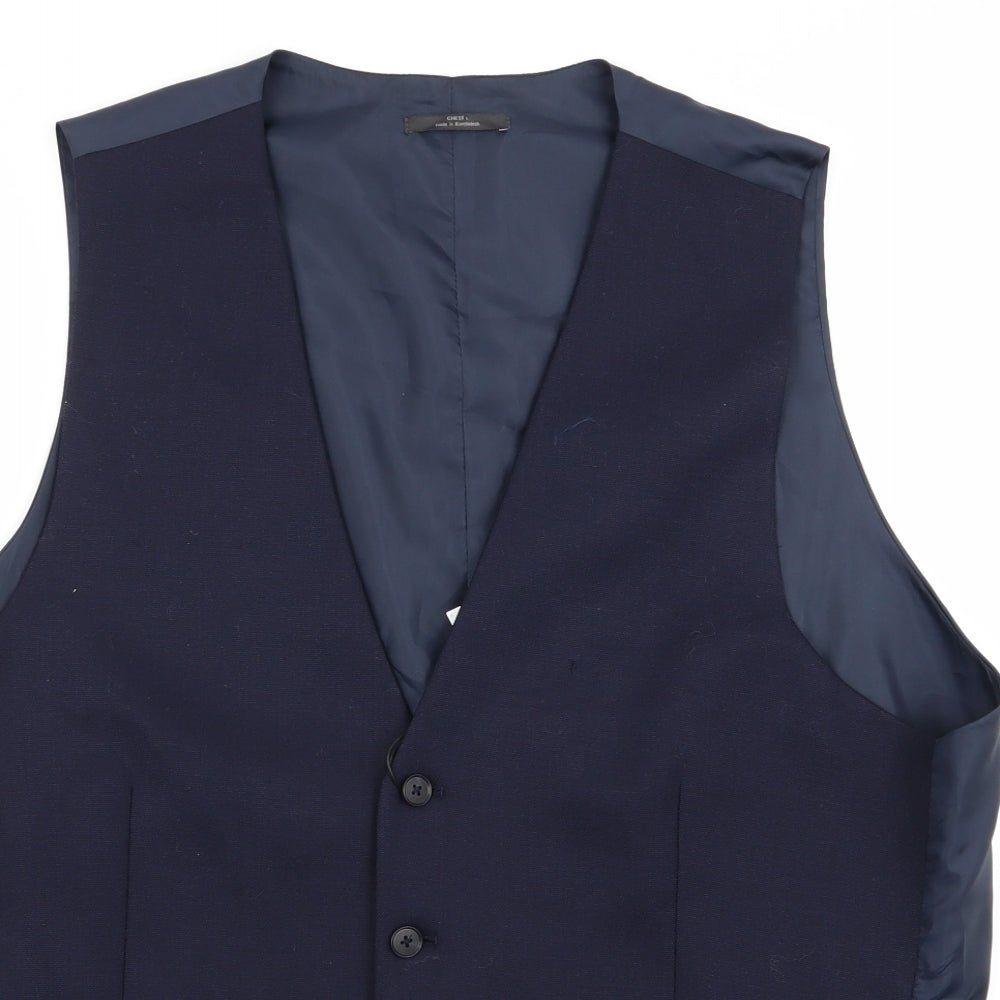 M&S Mens Blue   Jacket Suit Waistcoat Size L
