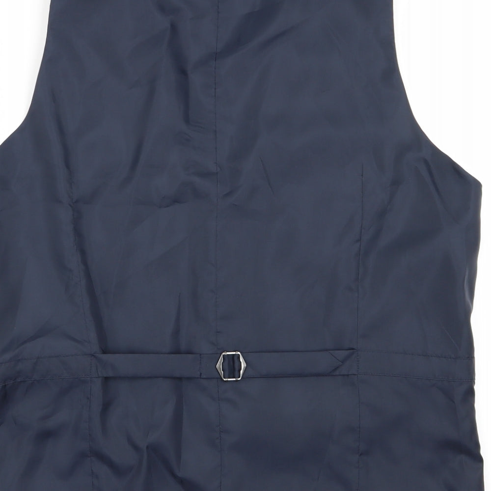 M&S Mens Blue   Jacket Suit Waistcoat Size L