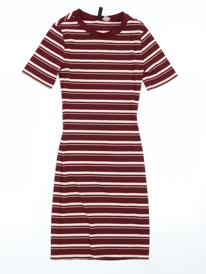 H&M Womens Multicoloured Striped  Pencil Dress  Size 4